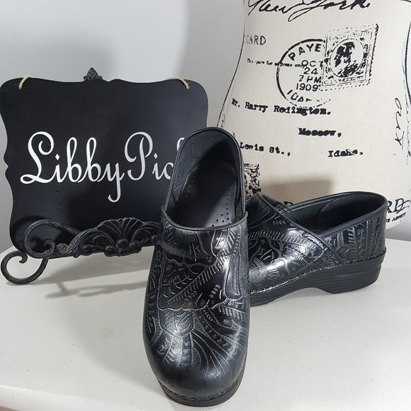 Dansko Shoes - Dansko XP professional clogs black tooled leather